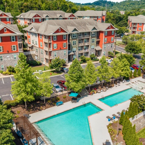 Shimmering resort-style pool