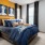 a bedroom with a bed and a chair